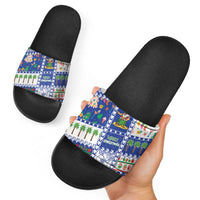 Northern Mariana Islands Christmas Slide Sandals Festive Beach Vibes - Polynesian Pride