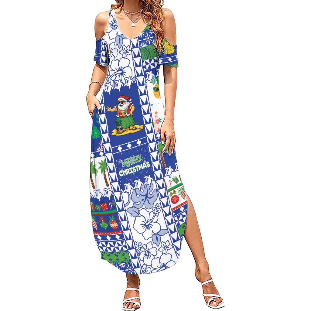 Northern Mariana Islands Christmas Summer Maxi Dress Festive Beach Vibes - Polynesian Pride