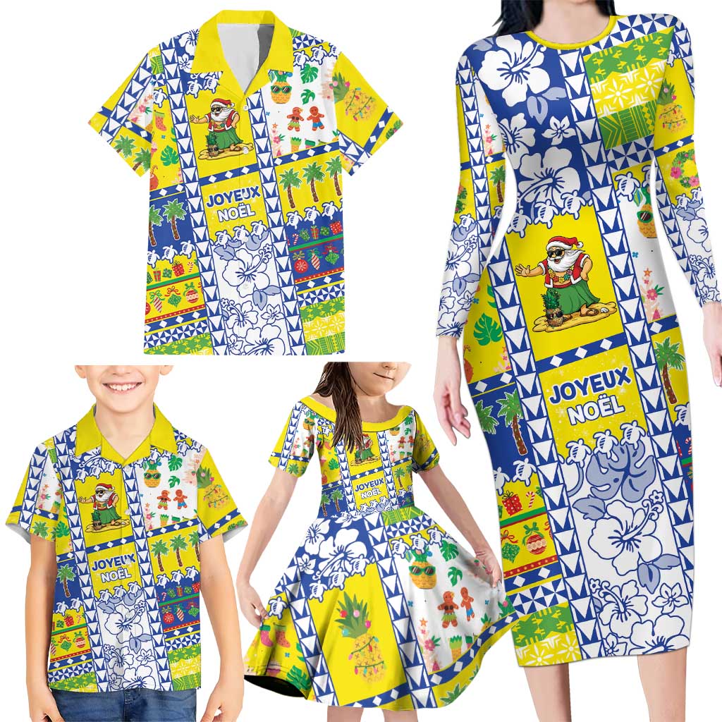 New Caledonia Christmas Family Matching Long Sleeve Bodycon Dress and Hawaiian Shirt Festive Beach Vibes - Polynesian Pride