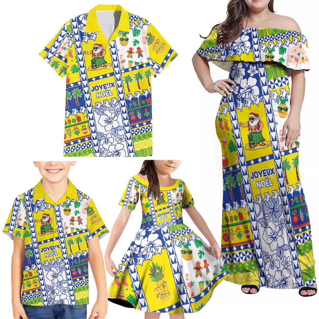 New Caledonia Christmas Family Matching Off Shoulder Maxi Dress and Hawaiian Shirt Festive Beach Vibes LT05 - Polynesian Pride