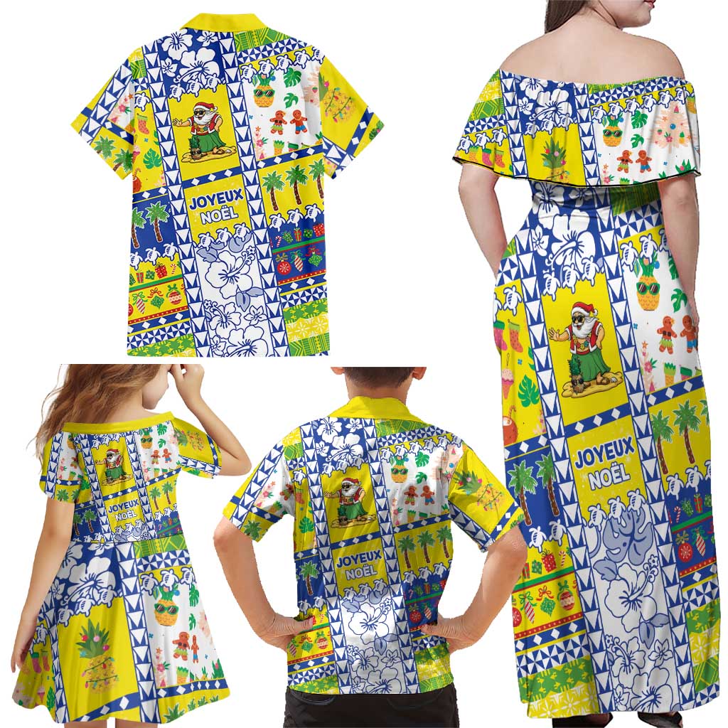 New Caledonia Christmas Family Matching Off Shoulder Maxi Dress and Hawaiian Shirt Festive Beach Vibes LT05 - Polynesian Pride