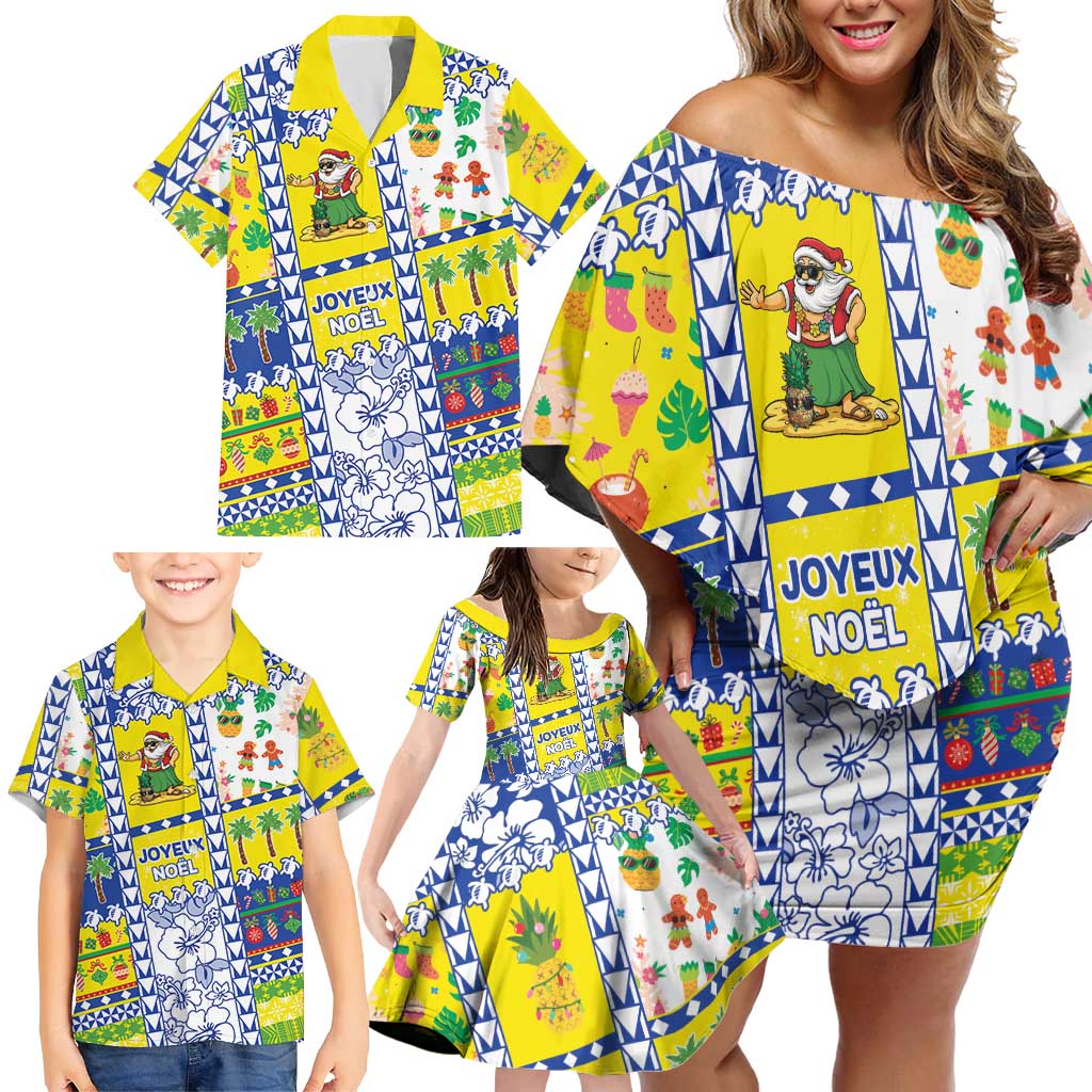 New Caledonia Christmas Family Matching Off Shoulder Short Dress and Hawaiian Shirt Festive Beach Vibes LT05 - Polynesian Pride