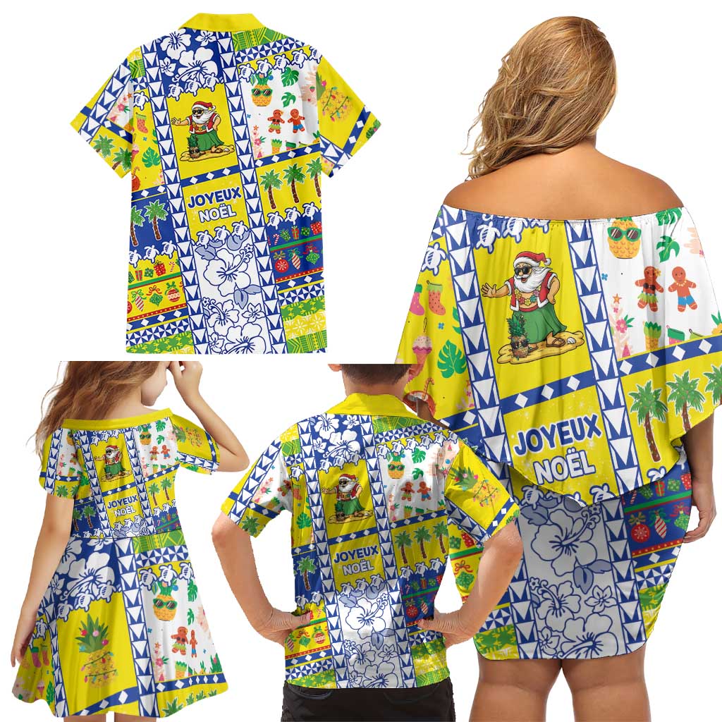 New Caledonia Christmas Family Matching Off Shoulder Short Dress and Hawaiian Shirt Festive Beach Vibes LT05 - Polynesian Pride