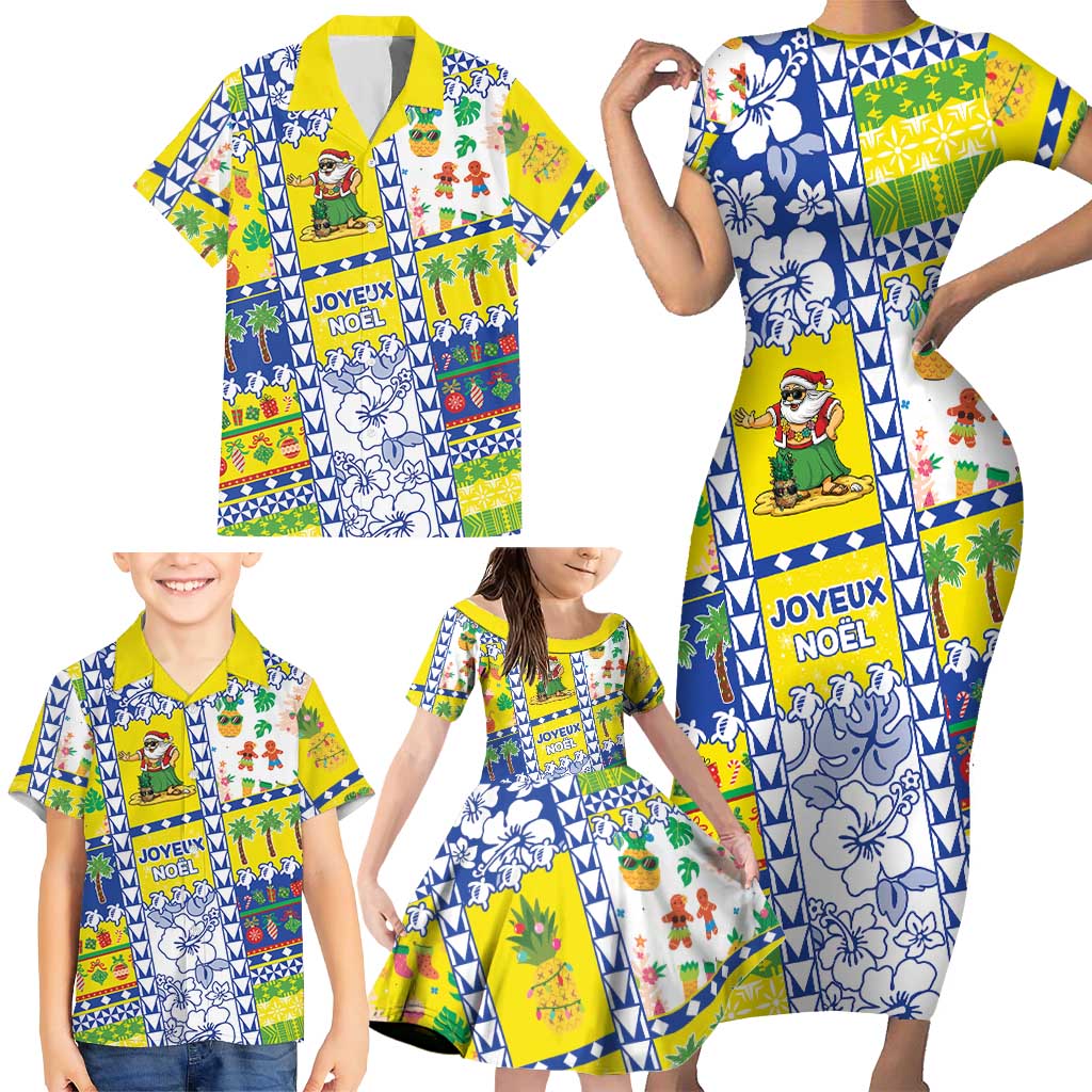 New Caledonia Christmas Family Matching Short Sleeve Bodycon Dress and Hawaiian Shirt Festive Beach Vibes - Polynesian Pride