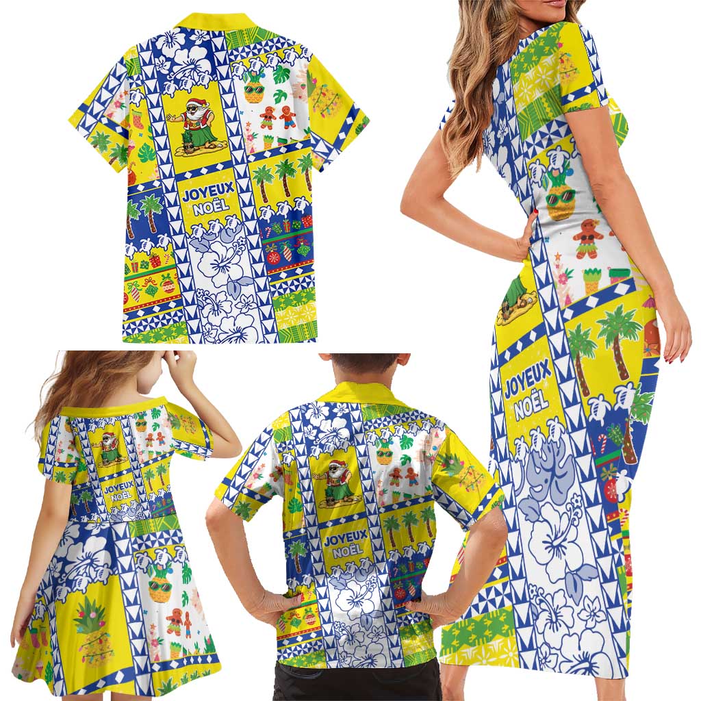 New Caledonia Christmas Family Matching Short Sleeve Bodycon Dress and Hawaiian Shirt Festive Beach Vibes LT05 - Polynesian Pride