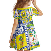 New Caledonia Christmas Kid Short Sleeve Dress Festive Beach Vibes - Polynesian Pride