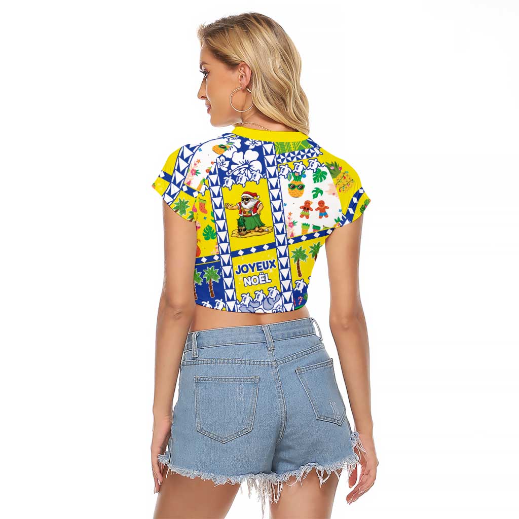 New Caledonia Christmas Raglan Cropped T Shirt Festive Beach Vibes - Polynesian Pride