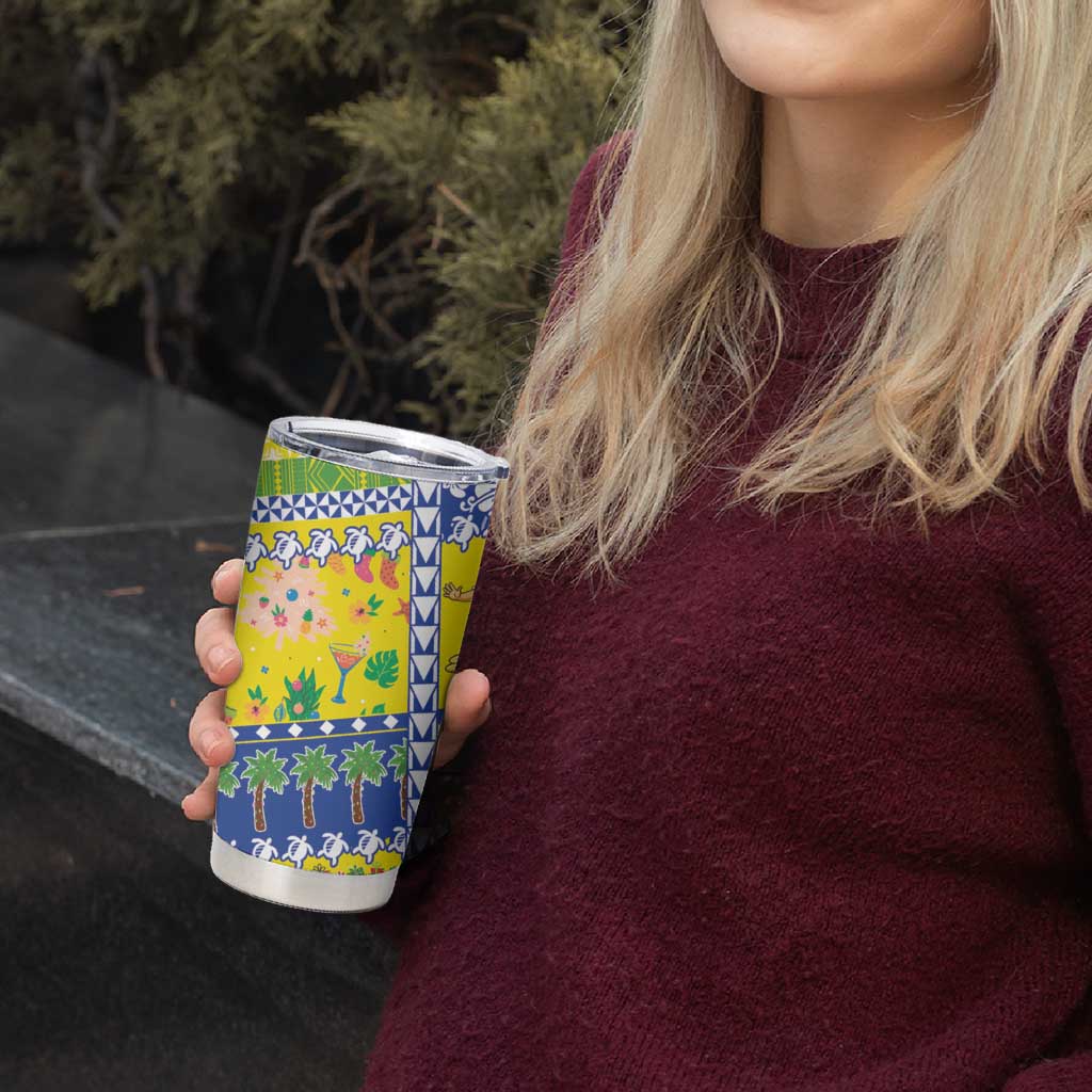 New Caledonia Christmas Tumbler Cup Festive Beach Vibes - Polynesian Pride