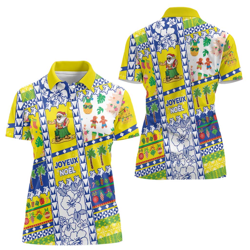 New Caledonia Christmas Women Polo Shirt Festive Beach Vibes - Polynesian Pride