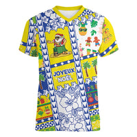 New Caledonia Christmas Women V-Neck T-Shirt Festive Beach Vibes - Polynesian Pride