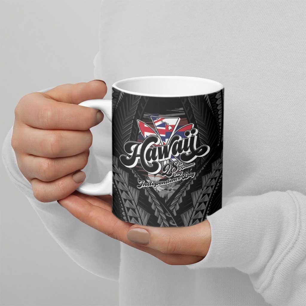 Hawaii November 28th Ceramic Mug Kanaka Maoli Tribal Pattern - Polynesian Pride