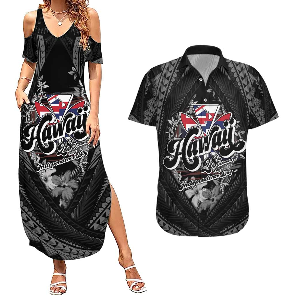 Hawaii November 28th Couples Matching Summer Maxi Dress and Hawaiian Shirt Kanaka Maoli Tribal Pattern - Polynesian Pride