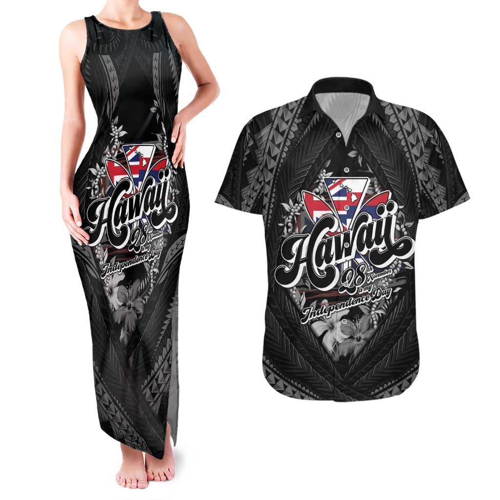 Hawaii November 28th Couples Matching Tank Maxi Dress and Hawaiian Shirt Kanaka Maoli Tribal Pattern - Polynesian Pride
