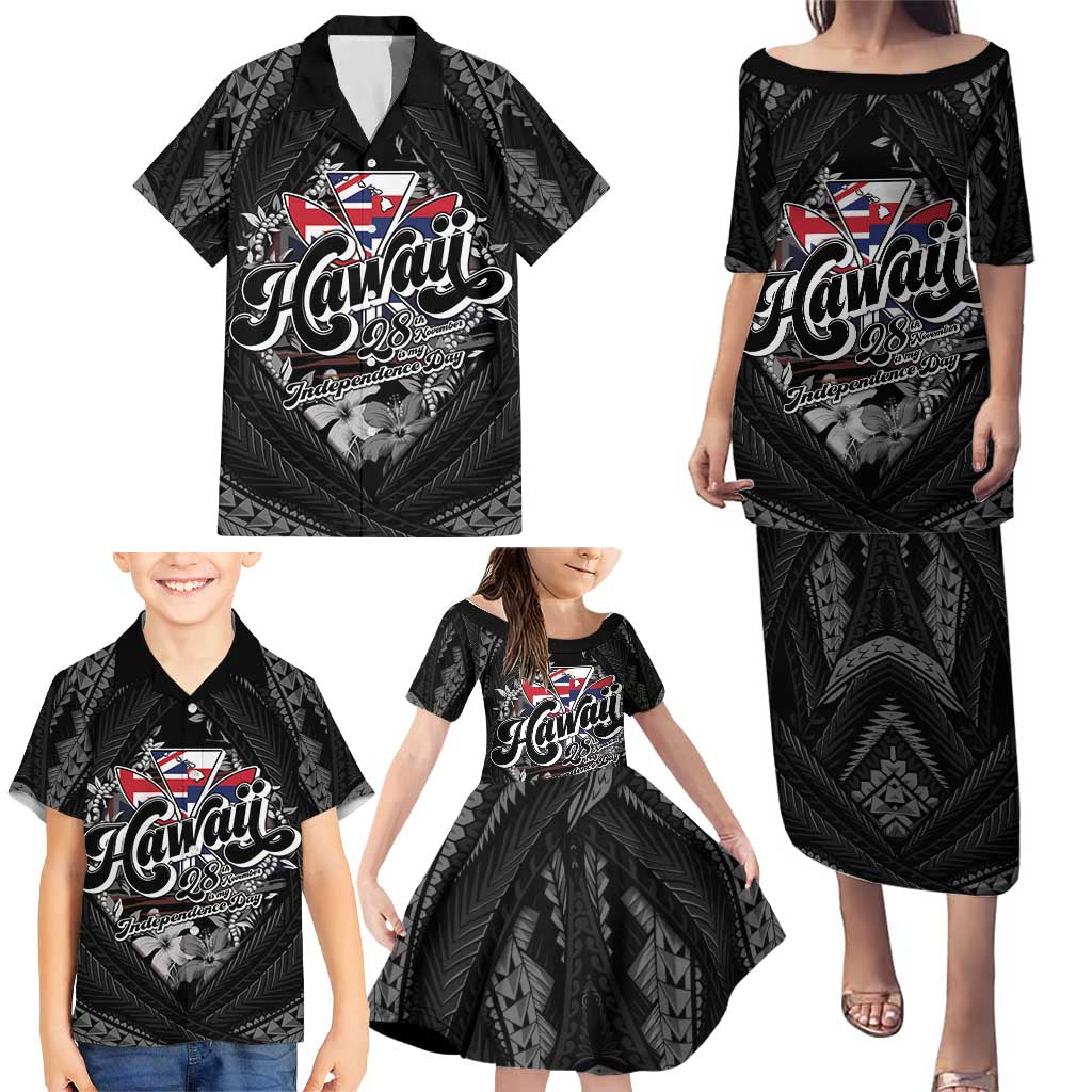 Hawaii November 28th Family Matching Puletasi and Hawaiian Shirt Kanaka Maoli Tribal Pattern - Polynesian Pride