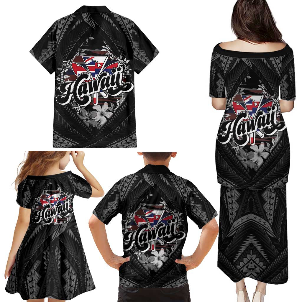 Hawaii November 28th Family Matching Puletasi and Hawaiian Shirt Kanaka Maoli Tribal Pattern - Polynesian Pride