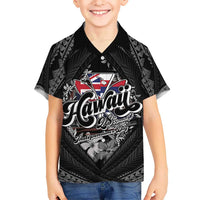 Hawaii November 28th Family Matching Tank Maxi Dress and Hawaiian Shirt Kanaka Maoli Tribal Pattern LT05 Son's Shirt Black - Polynesian Pride