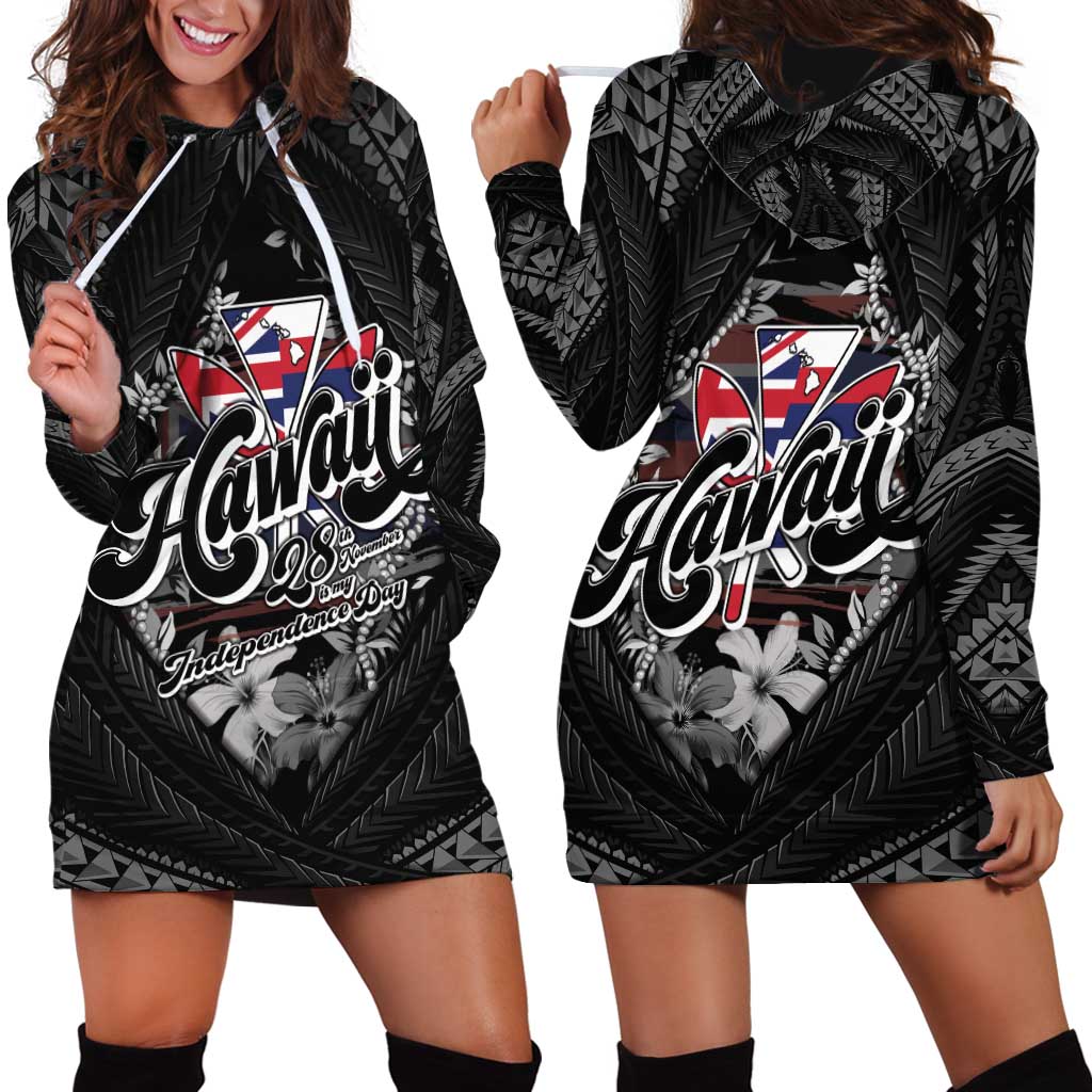 Hawaii November 28th Hoodie Dress Kanaka Maoli Tribal Pattern - Polynesian Pride