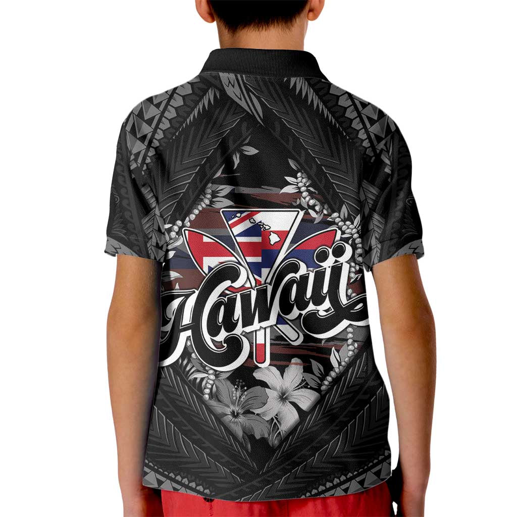 Hawaii November 28th Kid Polo Shirt Kanaka Maoli Tribal Pattern - Polynesian Pride