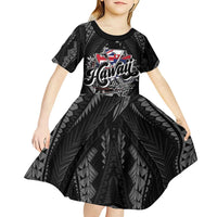 Hawaii November 28th Kid Short Sleeve Dress Kanaka Maoli Tribal Pattern - Polynesian Pride