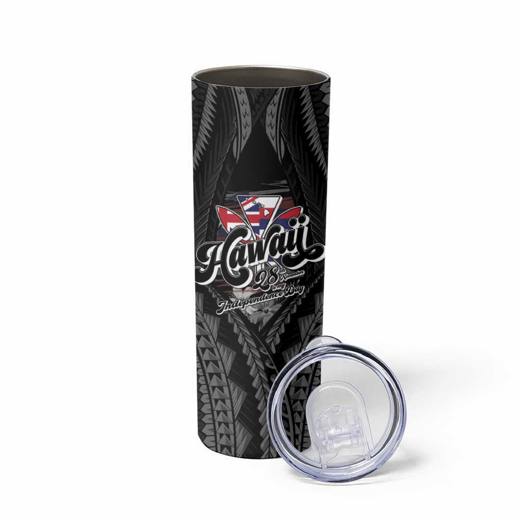 Hawaii November 28th Skinny Tumbler Kanaka Maoli Tribal Pattern - Polynesian Pride