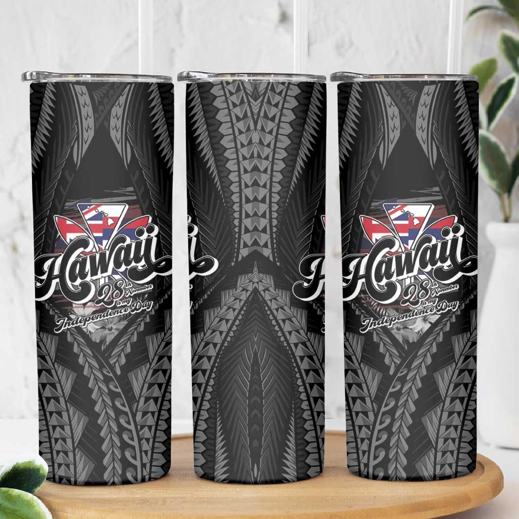 Hawaii November 28th Skinny Tumbler Kanaka Maoli Tribal Pattern - Polynesian Pride