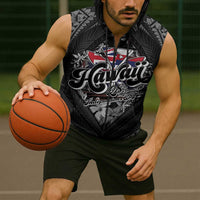 Hawaii November 28th Sleeveless Zip Hoodie Kanaka Maoli Tribal Pattern - Polynesian Pride