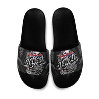 Hawaii November 28th Slide Sandals Kanaka Maoli Tribal Pattern - Polynesian Pride