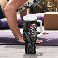 Hawaii November 28th Tumbler With Handle Kanaka Maoli Tribal Pattern - Polynesian Pride