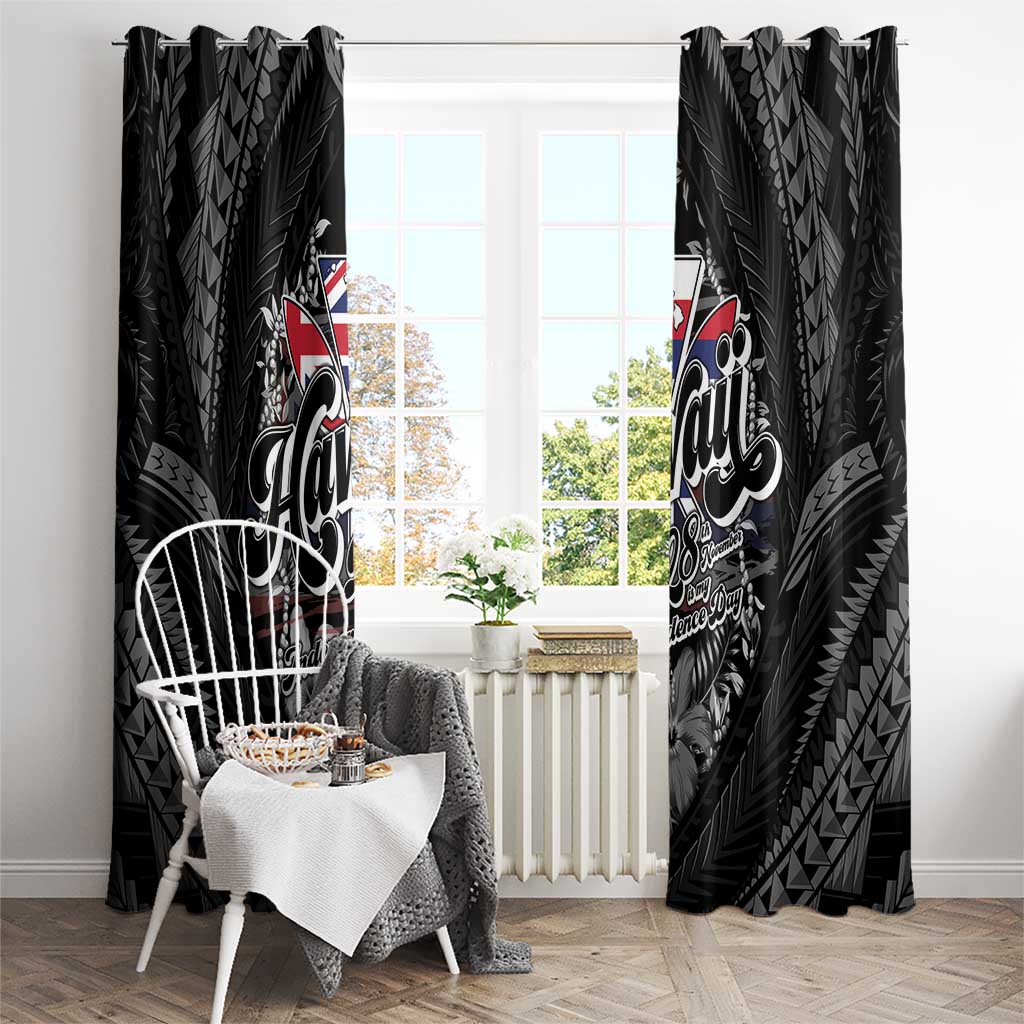 Hawaii November 28th Window Curtain Kanaka Maoli Tribal Pattern - Polynesian Pride