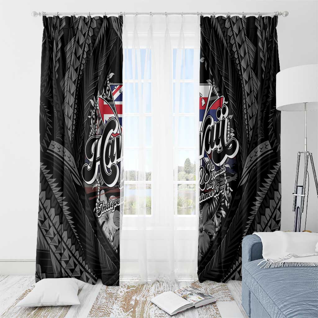 Hawaii November 28th Window Curtain Kanaka Maoli Tribal Pattern - Polynesian Pride