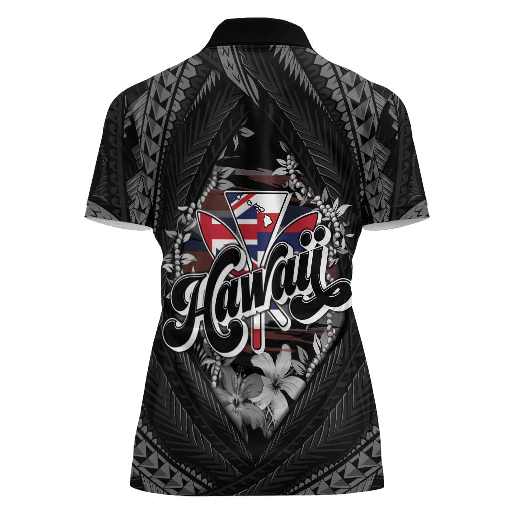 Hawaii November 28th Women Polo Shirt Kanaka Maoli Tribal Pattern - Polynesian Pride