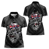 Hawaii November 28th Women Polo Shirt Kanaka Maoli Tribal Pattern - Polynesian Pride