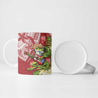 Puerto Rico Coqui Frog Ceramic Mug Tropical Flowers Polynesian Style LT05 - Polynesian Pride