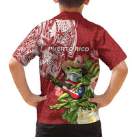 Puerto Rico Coqui Frog Family Matching Puletasi and Hawaiian Shirt Tropical Flowers Polynesian Style LT05 - Polynesian Pride