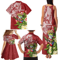 Puerto Rico Coqui Frog Family Matching Tank Maxi Dress and Hawaiian Shirt Tropical Flowers Polynesian Style LT05 - Polynesian Pride