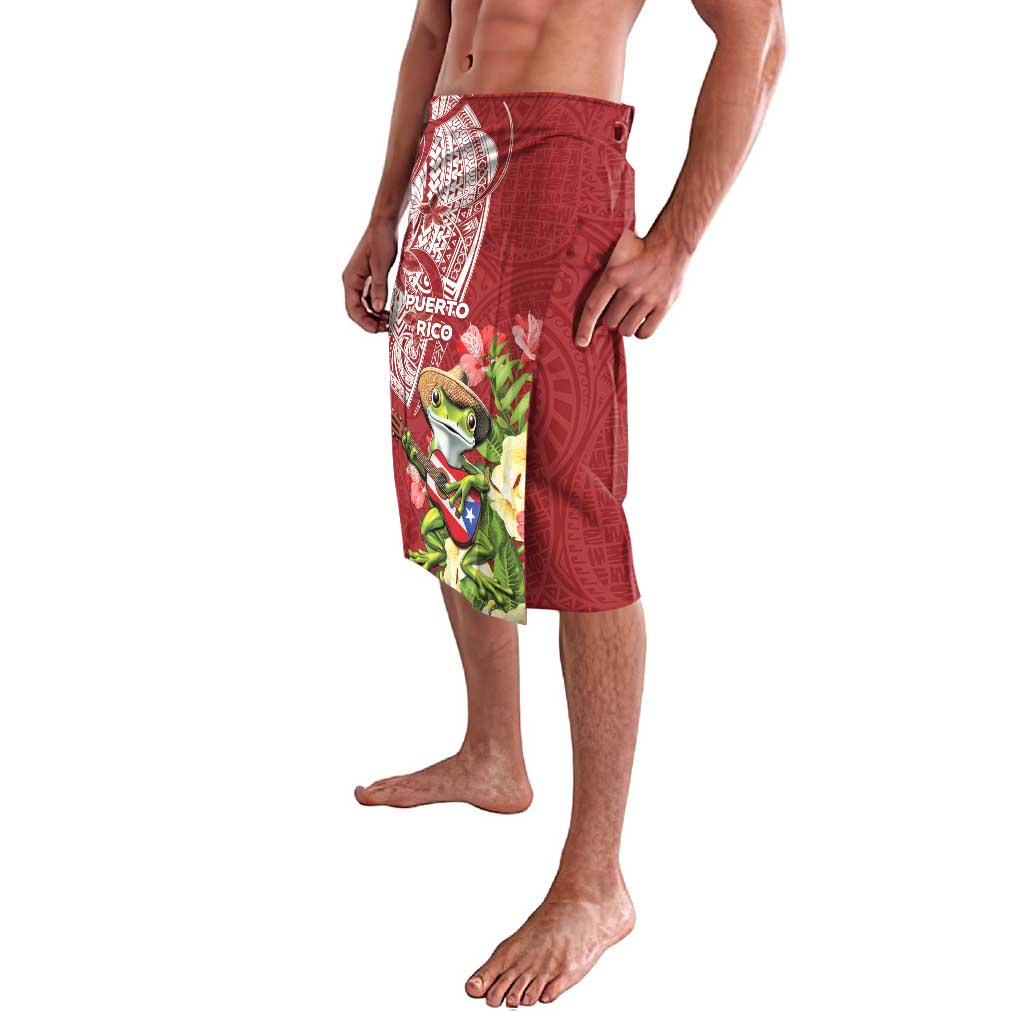 Puerto Rico Coqui Frog Lavalava Tropical Flowers Polynesian Style - Polynesian Pride