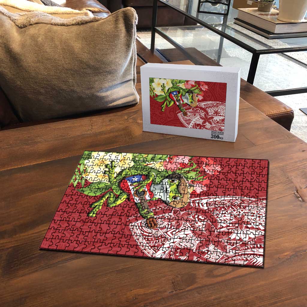 Puerto Rico Coqui Frog Puzzle Tropical Flowers Polynesian Style LT05 - Polynesian Pride