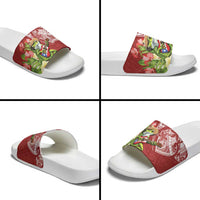 Puerto Rico Coqui Frog Slide Sandals Tropical Flowers Polynesian Style LT05 - Polynesian Pride
