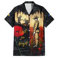 Tokelau ANZAC Day Family Matching Summer Maxi Dress and Hawaiian Shirt Lest We Forget LT05 Dad's Shirt - Short Sleeve Black - Polynesian Pride