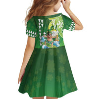 Hawaii Saint Patrick's Day Family Matching Long Sleeve Bodycon Dress and Hawaiian Shirt Funny Surfing Leprechaun LT05 - Polynesian Pride