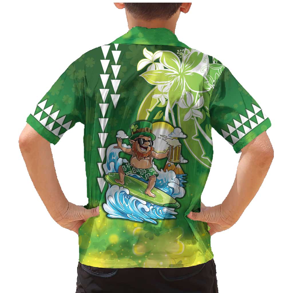 Hawaii Saint Patrick's Day Family Matching Mermaid Dress and Hawaiian Shirt Funny Surfing Leprechaun LT05 - Polynesian Pride