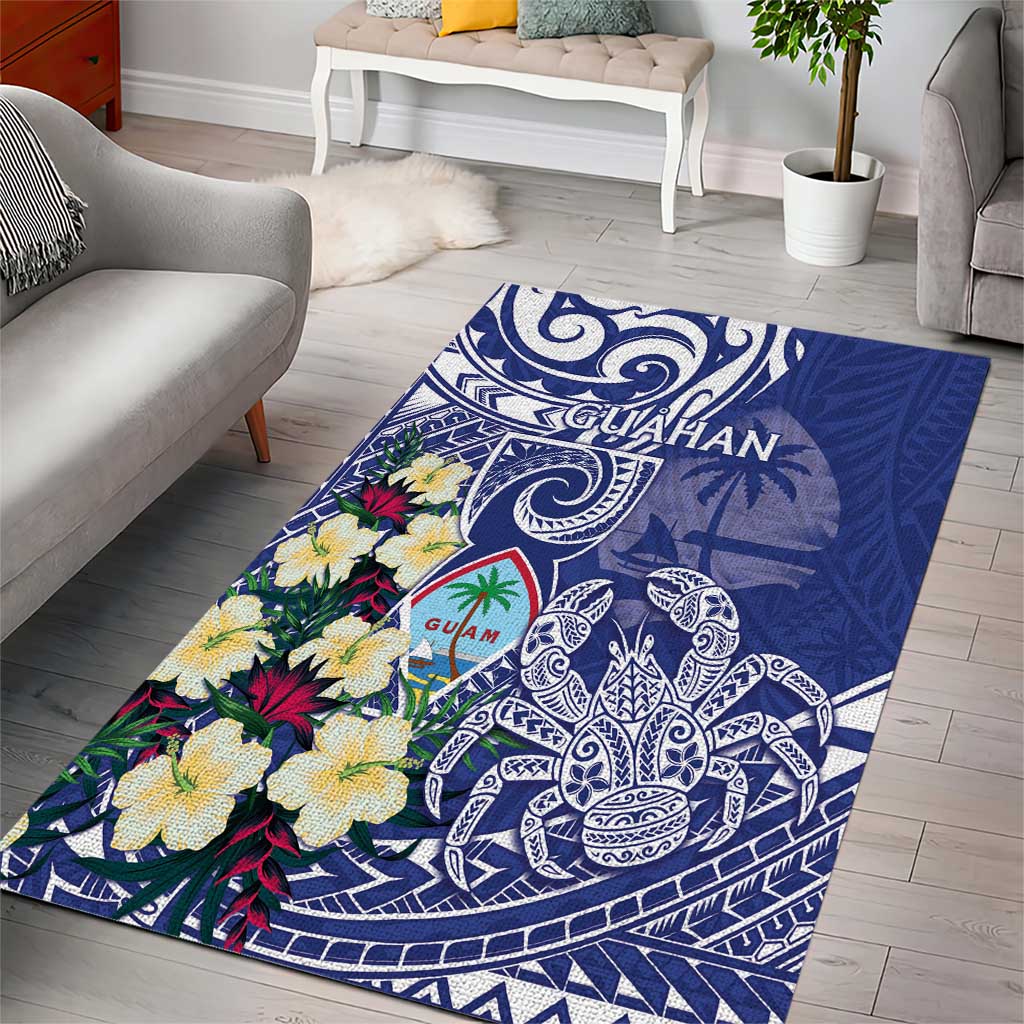Hafa Adai Guam Area Rug Latte Stone With Coconut Crab