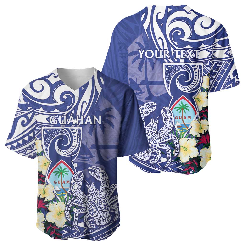 Personalised Hafa Adai Guam Baseball Jersey Latte Stone With Coconut Crab
