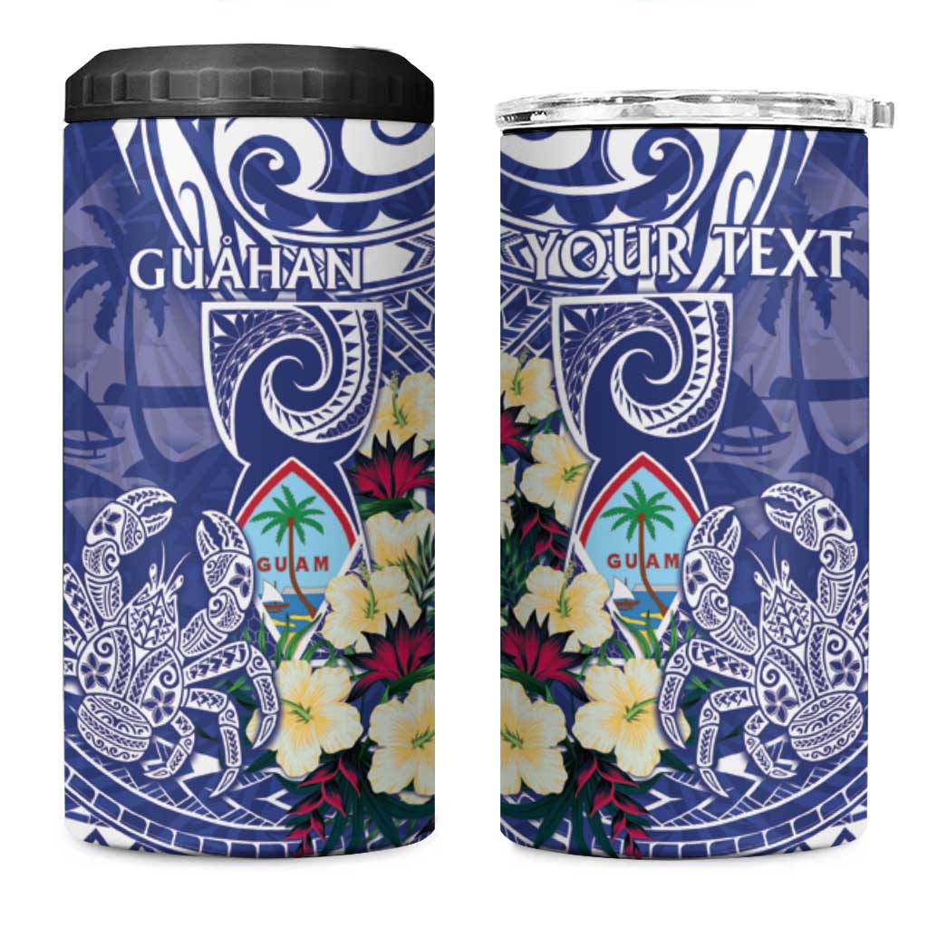 Personalised Hafa Adai Guam 4 in 1 Can Cooler Tumbler Latte Stone With Coconut Crab