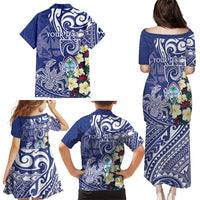 Personalised Hafa Adai Guam Family Matching Puletasi and Hawaiian Shirt Latte Stone With Coconut Crab