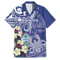 Personalised Hafa Adai Guam Family Matching Puletasi and Hawaiian Shirt Latte Stone With Coconut Crab
