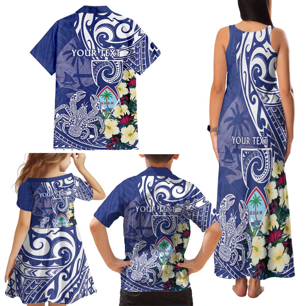Personalised Hafa Adai Guam Family Matching Tank Maxi Dress and Hawaiian Shirt Latte Stone With Coconut Crab LT05 - Polynesian Pride
