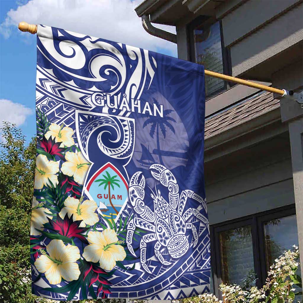 Hafa Adai Guam Garden Flag Latte Stone With Coconut Crab
