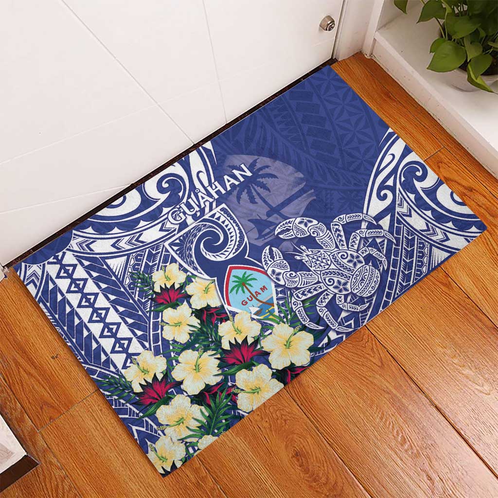 Hafa Adai Guam Rubber Doormat Latte Stone With Coconut Crab