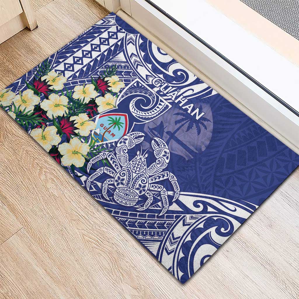Hafa Adai Guam Rubber Doormat Latte Stone With Coconut Crab